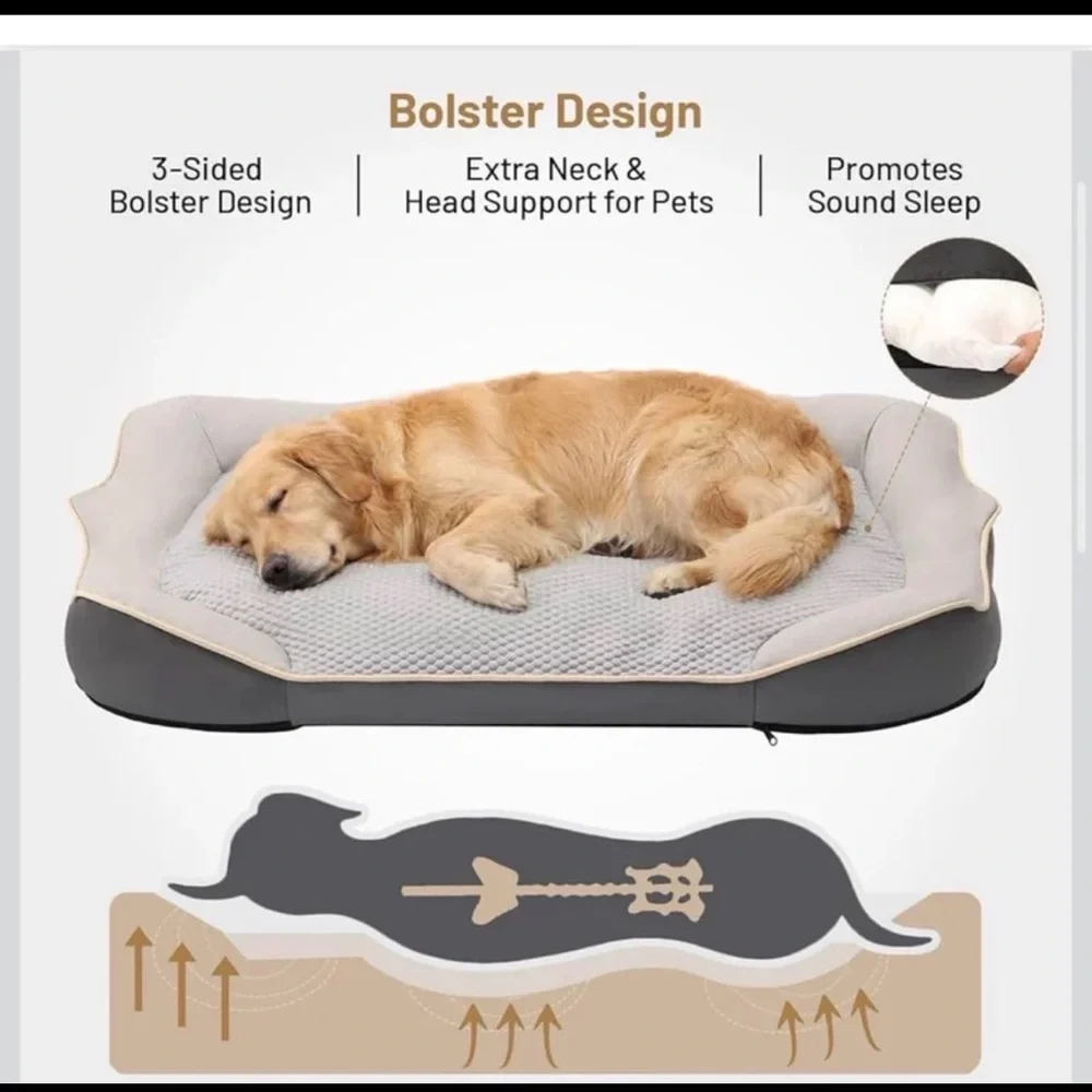 New Open Box Orthopedic Crate Dog Bed - Waterproof PU Dual-Surface Pet Bed,Small
